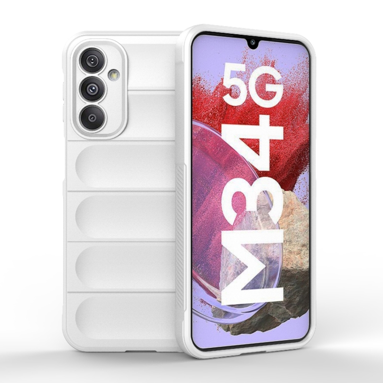 

For Samsung Galaxy M34 5G India Magic Shield TPU + Flannel Phone Case(White)