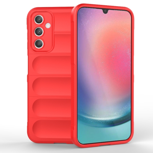 

For Samsung Galaxy A25 5G Magic Shield TPU + Flannel Phone Case(Red)