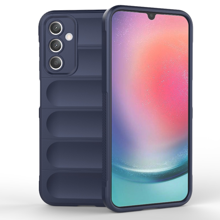 

For Samsung Galaxy A25 5G Magic Shield TPU + Flannel Phone Case(Dark Blue)