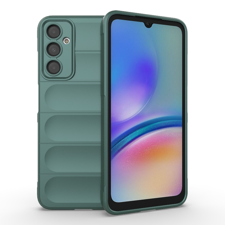 

For Samsung Galaxy A05s 4G Magic Shield TPU + Flannel Phone Case(Dark Green)