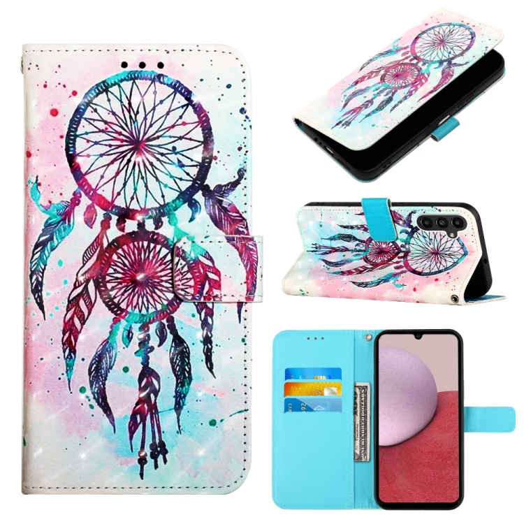 

For Samsung Galaxy A05s 3D Painting Horizontal Flip Leather Phone Case(Color Drop Wind Chimes)