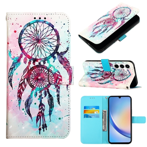 

For Samsung Galaxy A35 5G 3D Painting Horizontal Flip Leather Phone Case(Color Drop Wind Chimes)
