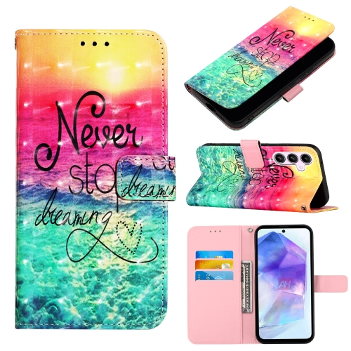 

For Samsung Galaxy A55 3D Painting Horizontal Flip Leather Phone Case(Chasing Dreams)