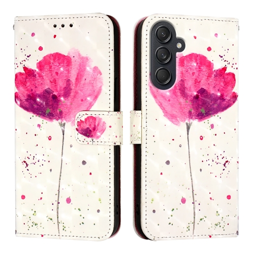 

For Samsung Galaxy M55 3D Painting Horizontal Flip Leather Phone Case(Flower)
