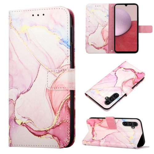 

For Samsung Galaxy A25 5G PT003 Marble Pattern Flip Leather Phone Case(Rose Gold LS005)