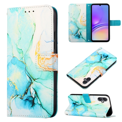 

For Samsung Galaxy A05 PT003 Marble Pattern Flip Leather Phone Case(Green LS003)