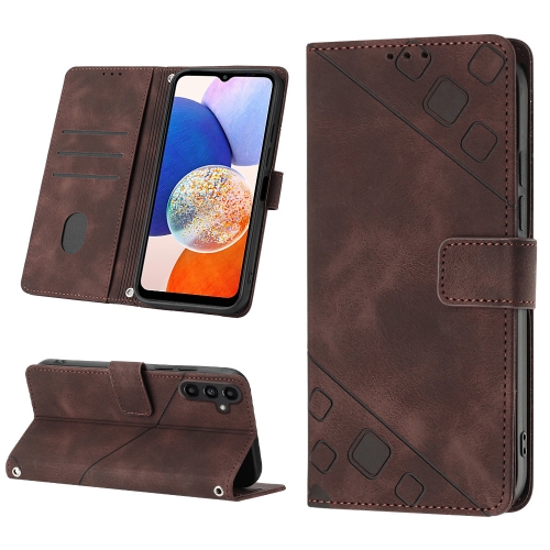 

For Samsung Galaxy A25 5G / A24 Skin-feel Embossed Leather Phone Case(Brown)