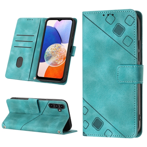 

For Samsung Galaxy A15 Skin-feel Embossed Leather Phone Case(Green)