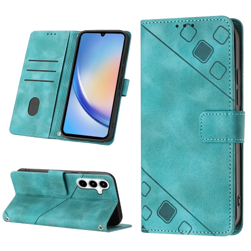 

For Samsung Galaxy A35 5G Skin-feel Embossed Leather Phone Case(Green)