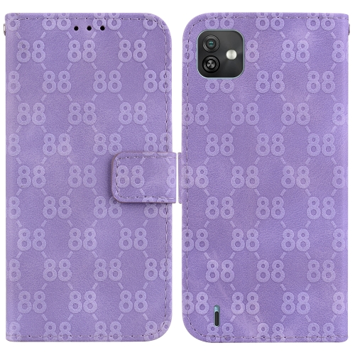 

For Wiko Y82 Double 8-shaped Embossed Leather Phone Case(Purple)