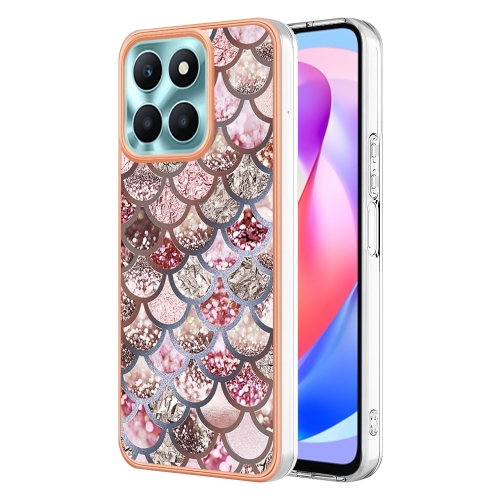 

For Honor X6a Electroplating IMD TPU Phone Case(Pink Scales)