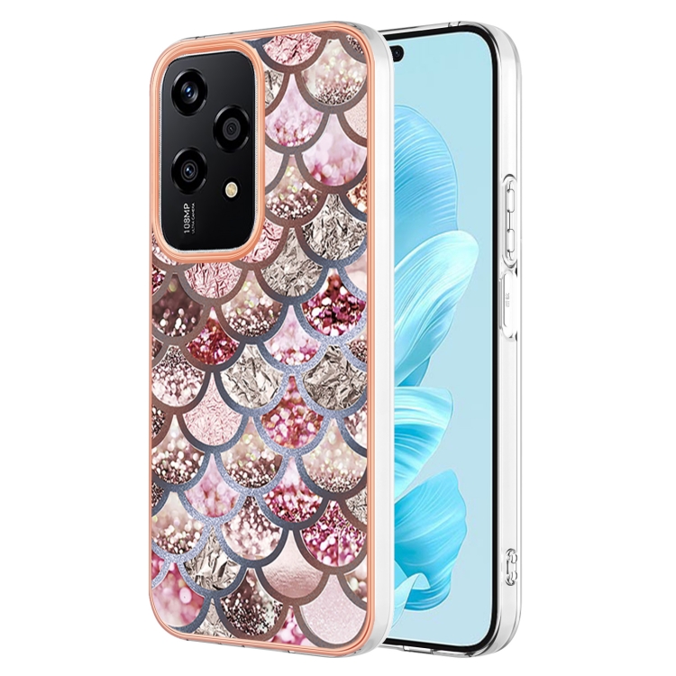 

For Honor 200 Lite Global Electroplating IMD TPU Phone Case(Pink Scales)
