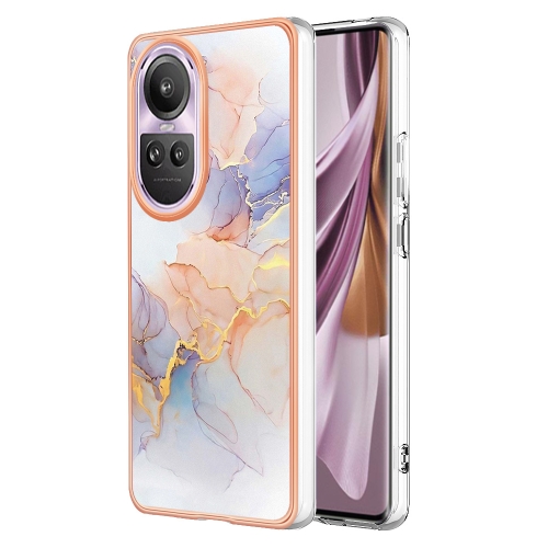 

For OPPO Reno10 Pro 5G Global Electroplating IMD TPU Phone Case(White Marble)