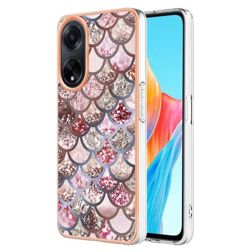 

For OPPO A98 Electroplating IMD TPU Phone Case(Pink Scales)