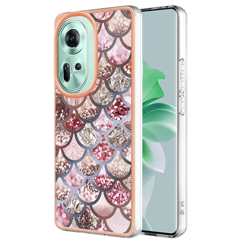 

For OPPO Reno11 5G Global Electroplating IMD TPU Phone Case(Pink Scales)