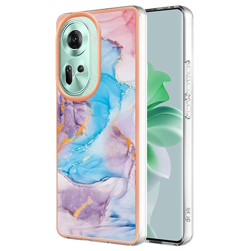 

For OPPO Reno11 5G Global Electroplating IMD TPU Phone Case(Blue Marble)