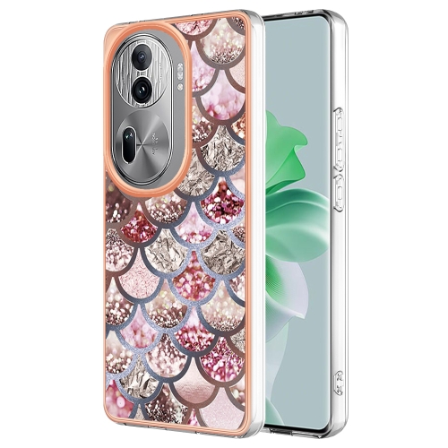

For OPPO Reno11 Pro 5G Global Electroplating IMD TPU Phone Case(Pink Scales)