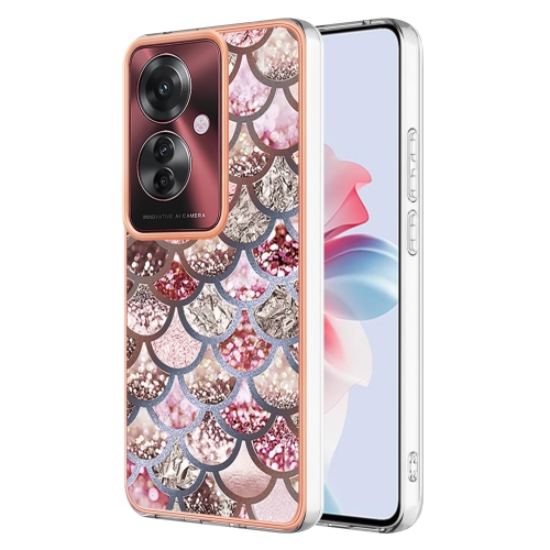

For OPPO Reno11 F 5G Global Electroplating IMD TPU Phone Case(Pink Scales)