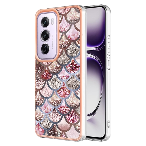 

For OPPO Reno12 Pro Global Electroplating IMD TPU Phone Case(Pink Scales)