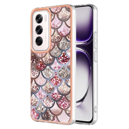 

For OPPO Reno12 Global Electroplating IMD TPU Phone Case(Pink Scales)