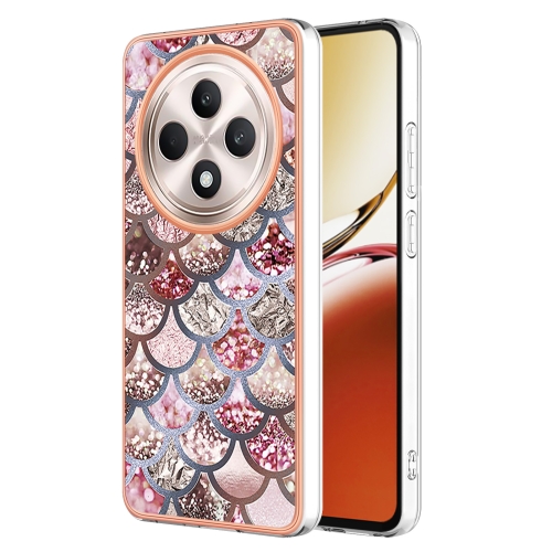 

For OPPO Reno12 F 5G Electroplating IMD TPU Phone Case(Pink Scales)