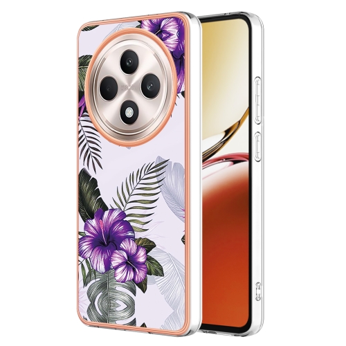 

For OPPO Reno12 F 5G Electroplating IMD TPU Phone Case(Purple Flower)