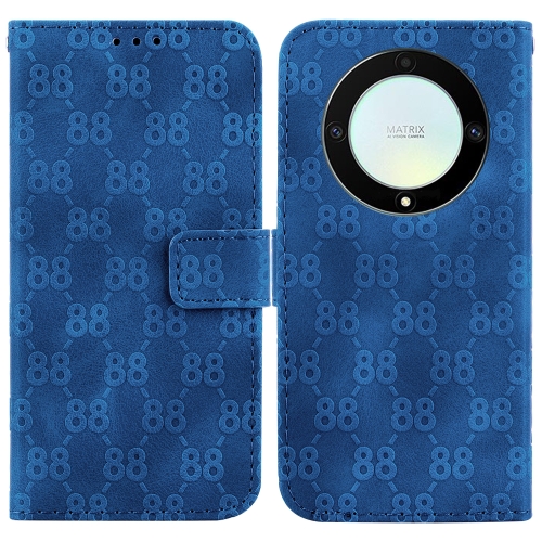 

For Honor X9a Double 8-shaped Embossed Leather Phone Case(Blue)
