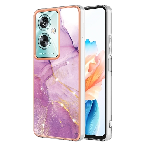 

For OPPO A79 5G Global Electroplating Marble Dual-side IMD Phone Case(Purple 001)