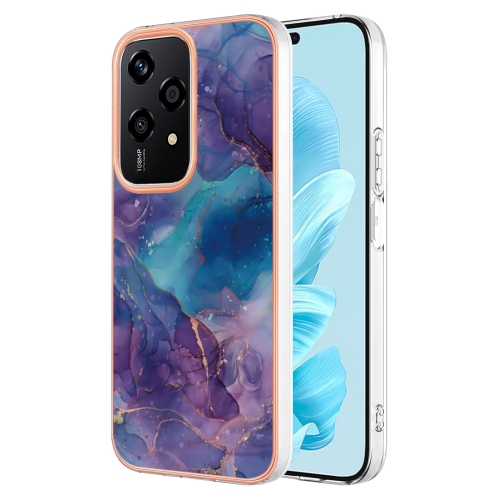 

For Honor 200 Lite Global Electroplating Marble Dual-side IMD Phone Case(Purple 016)