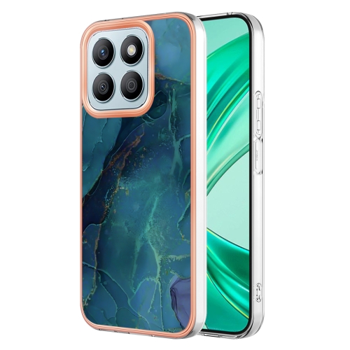 

For Honor X8b Electroplating Marble Dual-side IMD Phone Case(Green 017)