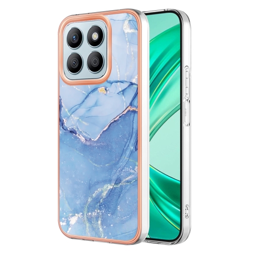 

For Honor X8b Electroplating Marble Dual-side IMD Phone Case(Blue 018)