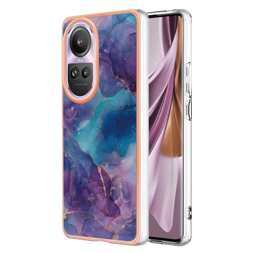 

For OPPO Reno10 Pro 5G Global Electroplating Marble Dual-side IMD Phone Case(Purple 016)