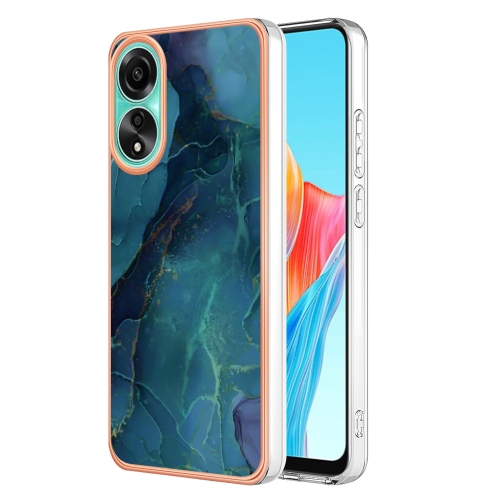 

For OPPO A78 4G Electroplating Marble Dual-side IMD Phone Case(Green 017)
