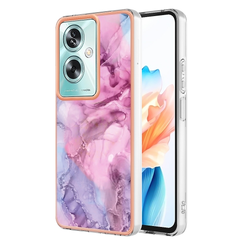 

For OPPO A79 5G Global Electroplating Marble Dual-side IMD Phone Case(Pink 013)