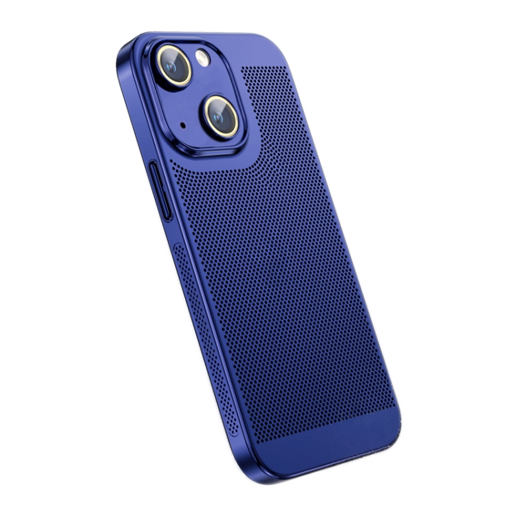 

For iPhone 14 Ice Sense Heat Dissipation Electroplating PC Phone Case(Navy Blue)