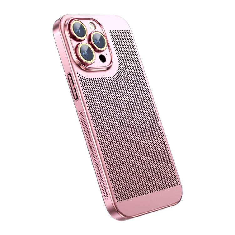 

For iPhone 14 Pro Max Ice Sense Heat Dissipation Electroplating PC Phone Case(Rose Gold)