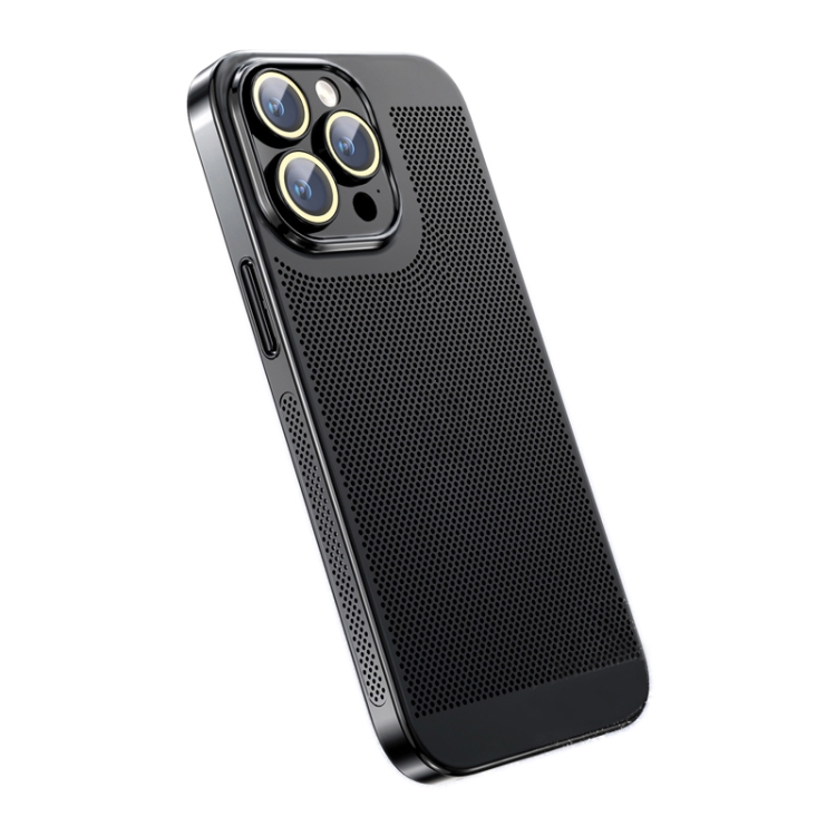 

For iPhone 13 Pro Max Ice Sense Heat Dissipation Electroplating PC Phone Case(Black)