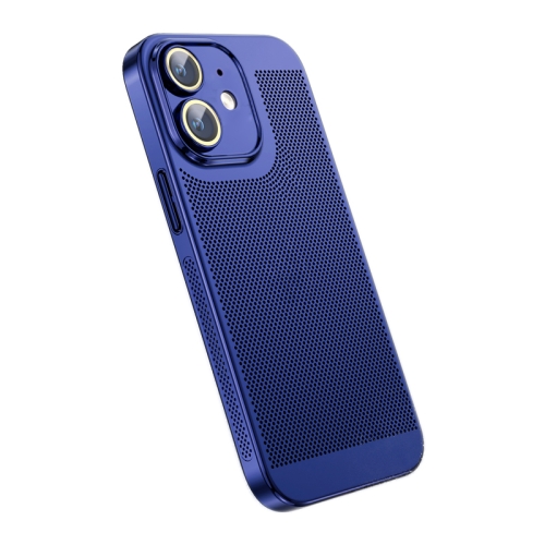 

For iPhone 12 Ice Sense Heat Dissipation Electroplating PC Phone Case(Navy Blue)