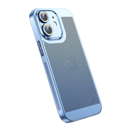 

For iPhone 12 Ice Sense Heat Dissipation Electroplating PC Phone Case(Blue)