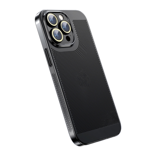 

For iPhone 12 Pro Max Ice Sense Heat Dissipation Electroplating PC Phone Case(Black)