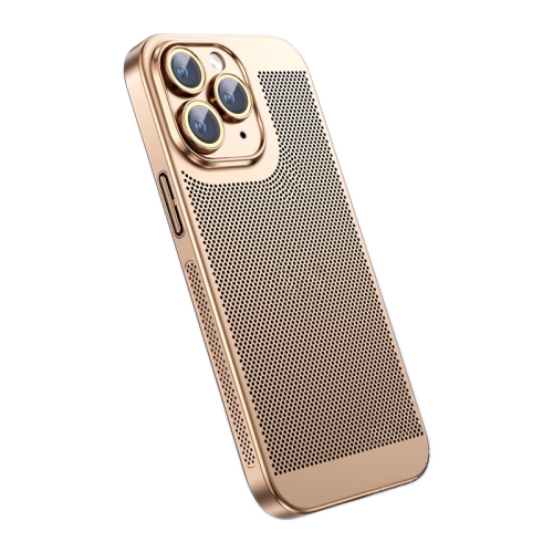 

For iPhone 11 Pro Max Ice Sense Heat Dissipation Electroplating PC Phone Case(Champagne Gold)