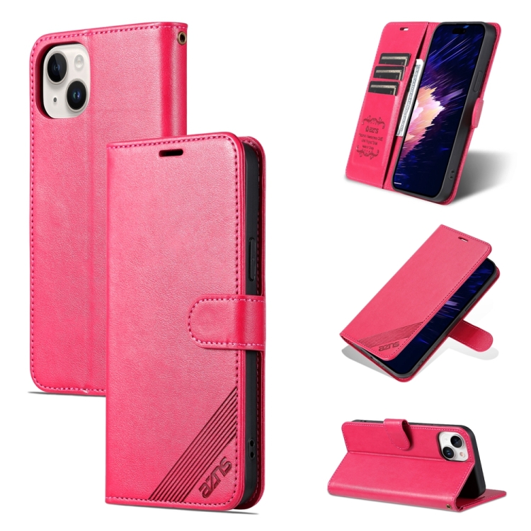 

For iPhone 15 Plus AZNS Sheepskin Texture Flip Leather Phone Case(Red)