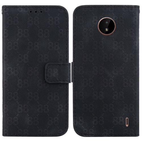 

For Nokia C20 / C10 Double 8-shaped Embossed Leather Phone Case(Black)