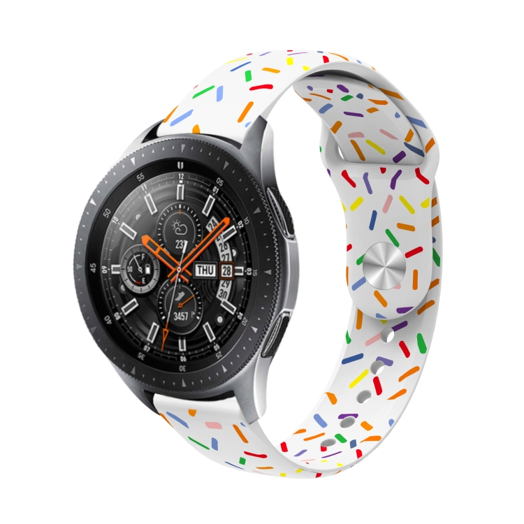 

For Samsung Galaxy Watch 6 / 6 Classic Sports Rainbow Dots Silicone Watch Band(White)