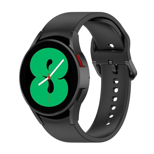 For Samsung Galaxy Watch 6 / 6 Classic Solid Color Buckle Silicone Watch Band, Size:L Size(Black) for xiaomi mi watch lite redmi watch silicone printing replacement watchband painted