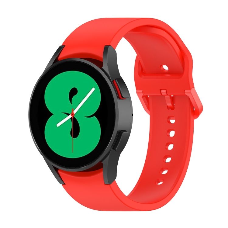 

For Samsung Galaxy Watch 6 / 6 Classic Solid Color Buckle Silicone Watch Band, Size:L Size(Red)