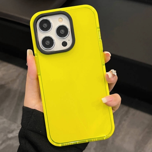 

For iPhone 13 Pro Max 2 in 1 Fluorescent Transparent TPU Phone Case(Yellow)