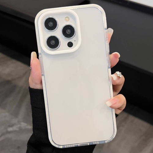 

For iPhone 13 Pro Max 2 in 1 Fluorescent Transparent TPU Phone Case(White)