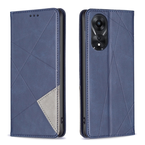

For OPPO A78 5G Prismatic Invisible Magnetic Leather Phone Case(Blue)