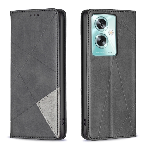 

For OPPO A79 5G Prismatic Invisible Magnetic Leather Phone Case(Black)